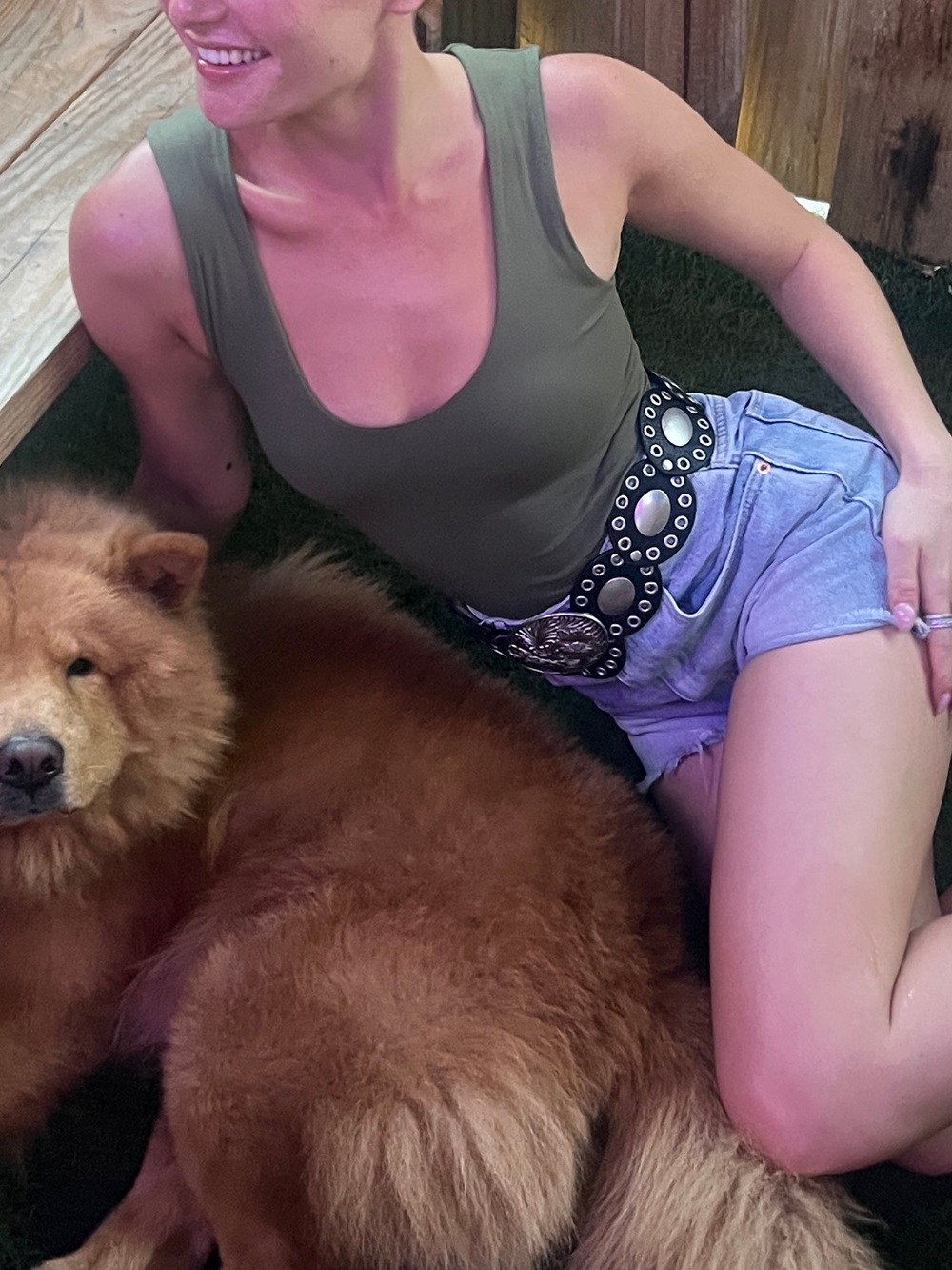 Free People Olive Green Tank Top